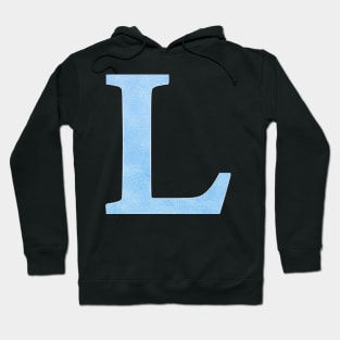 The Letter L Blue Metallic Design Hoodie